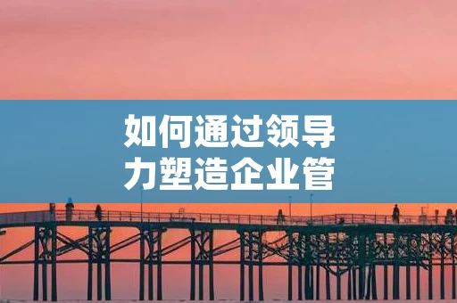 如何通过领导力塑造企业管理文化