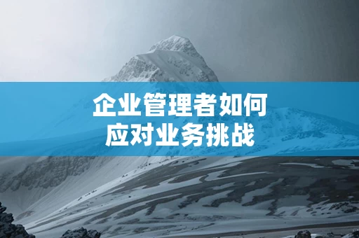 企业管理者如何应对业务挑战