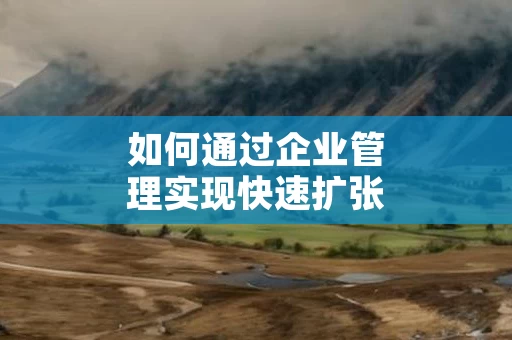 如何通过企业管理实现快速扩张