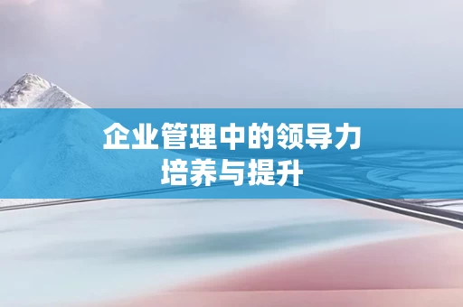 企业管理中的领导力培养与提升