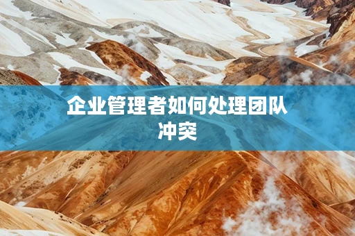 企业管理者如何处理团队冲突