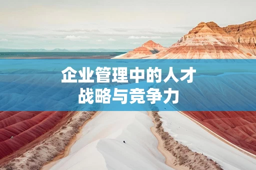 企业管理中的人才战略与竞争力