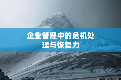 企业管理中的危机处理与恢复力