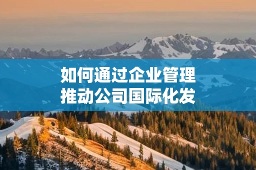 如何通过企业管理推动公司国际化发展