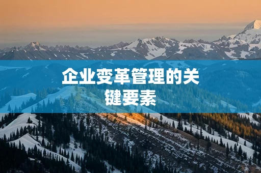 企业变革管理的关键要素