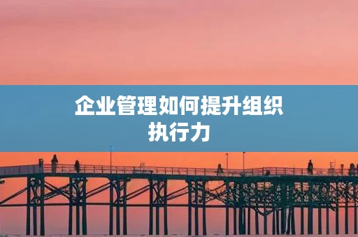 企业管理如何提升组织执行力