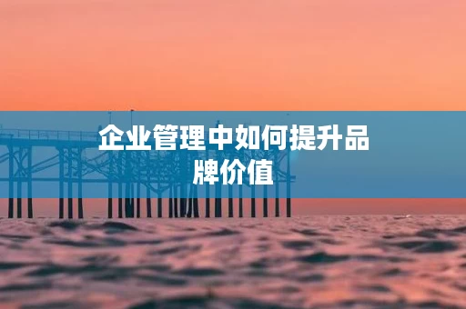 企业管理中如何提升品牌价值