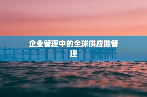 企业管理中的全球供应链管理