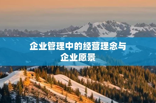 企业管理中的经营理念与企业愿景