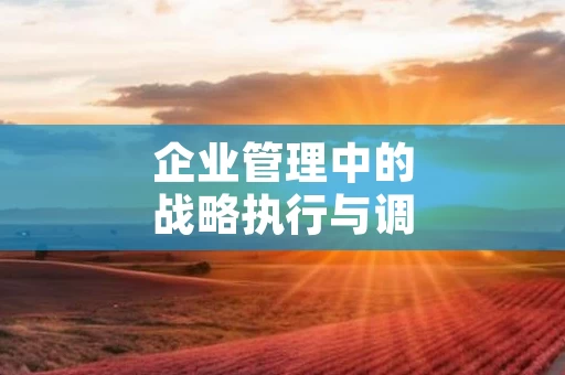 企业管理中的战略执行与调整