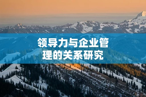 领导力与企业管理的关系研究