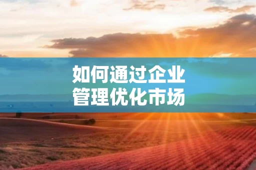 如何通过企业管理优化市场营销效果