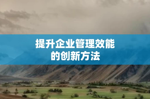 提升企业管理效能的创新方法