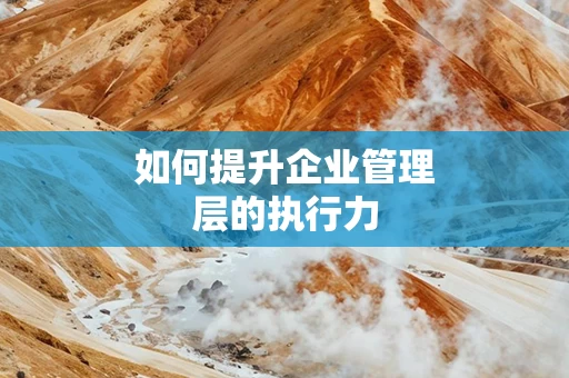 如何提升企业管理层的执行力