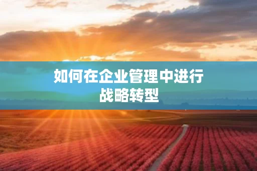 如何在企业管理中进行战略转型