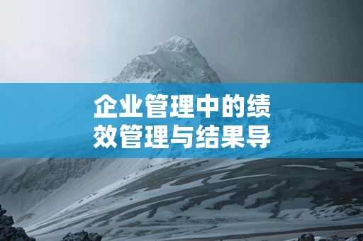 企业管理中的绩效管理与结果导向