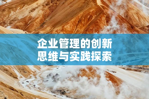企业管理的创新思维与实践探索