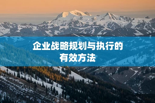 企业战略规划与执行的有效方法