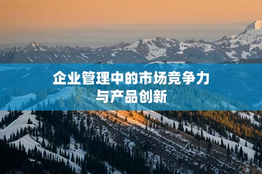 企业管理中的市场竞争力与产品创新