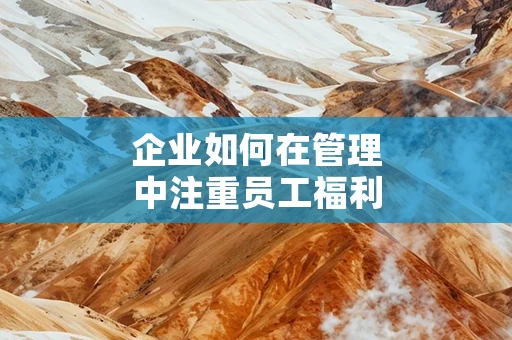 企业如何在管理中注重员工福利