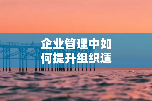 企业管理中如何提升组织适应力