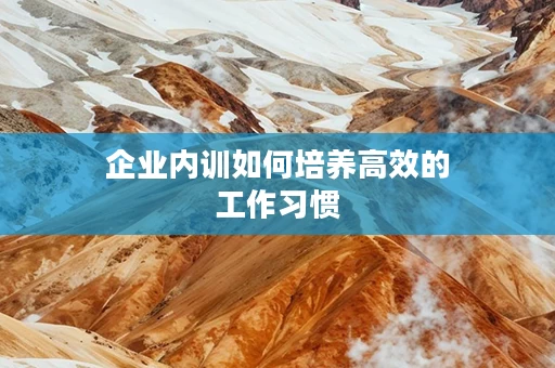 企业内训如何培养高效的工作习惯