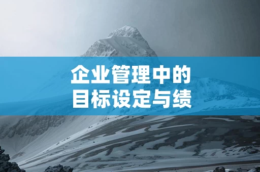 企业管理中的目标设定与绩效评估