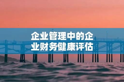 企业管理中的企业财务健康评估与分析