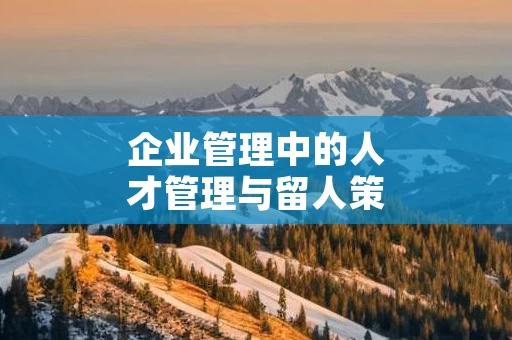 企业管理中的人才管理与留人策略