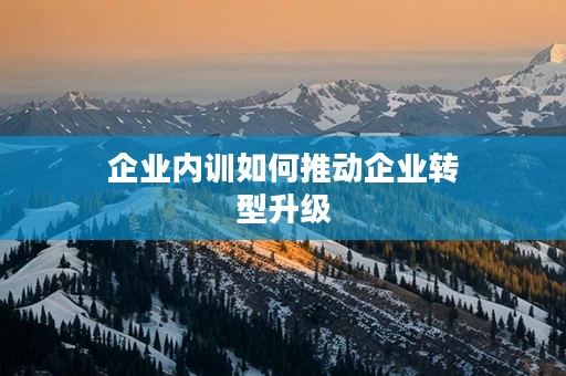 企业内训如何推动企业转型升级