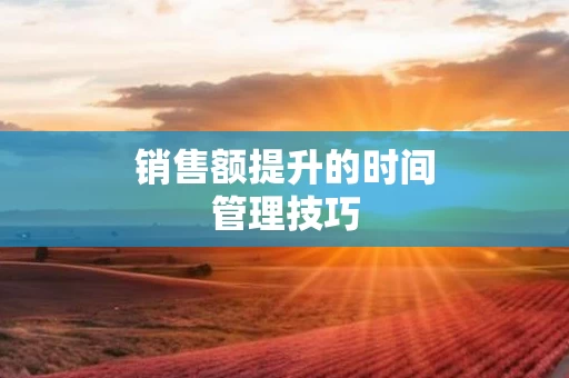销售额提升的时间管理技巧