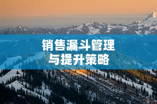 销售漏斗管理与提升策略