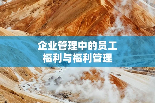 企业管理中的员工福利与福利管理