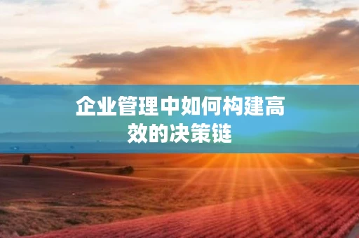 企业管理中如何构建高效的决策链