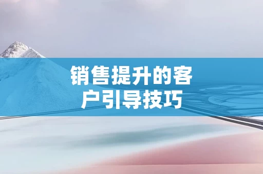 销售提升的客户引导技巧
