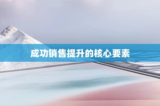 成功销售提升的核心要素