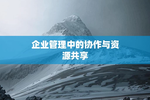 企业管理中的协作与资源共享