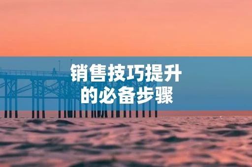 销售技巧提升的必备步骤