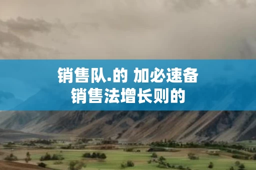 销售队.的 加必速备销售法增长则的