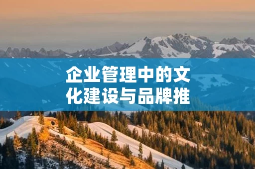 企业管理中的文化建设与品牌推广