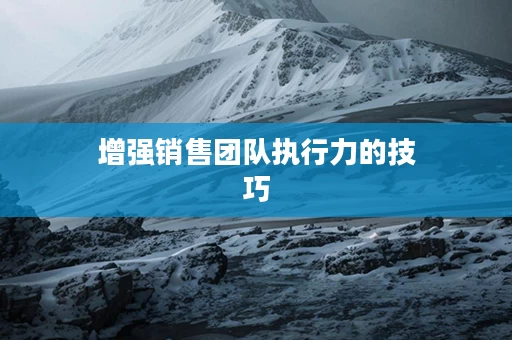增强销售团队执行力的技巧