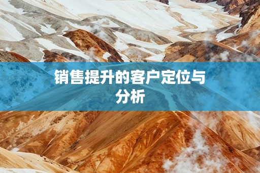 销售提升的客户定位与分析