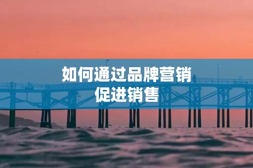 如何通过品牌营销促进销售