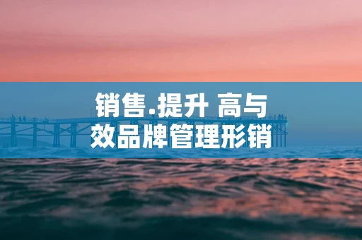 销售.提升 高与效品牌管理形销售象团队建设的的秘诀关系