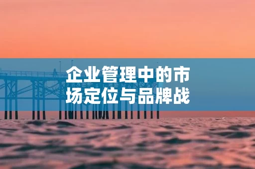 企业管理中的市场定位与品牌战略