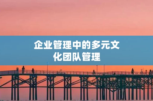 企业管理中的多元文化团队管理