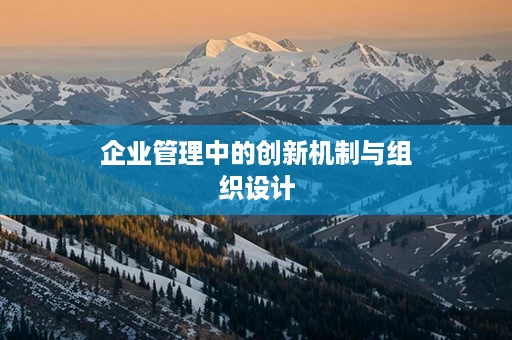 企业管理中的创新机制与组织设计