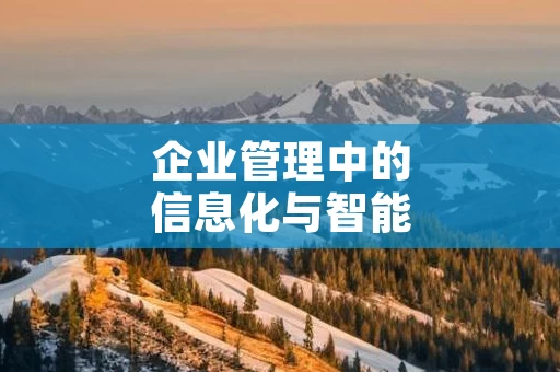 企业管理中的信息化与智能化发展