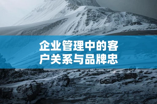 企业管理中的客户关系与品牌忠诚度