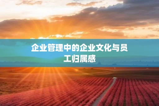 企业管理中的企业文化与员工归属感